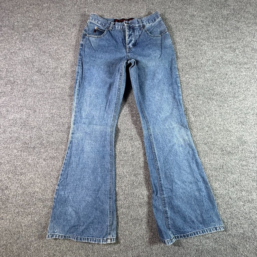 Mudd Flared Jeans Womens 5 Blue Cotton Faded Workwear Mid Rise 5-Pocket 4TB822Q